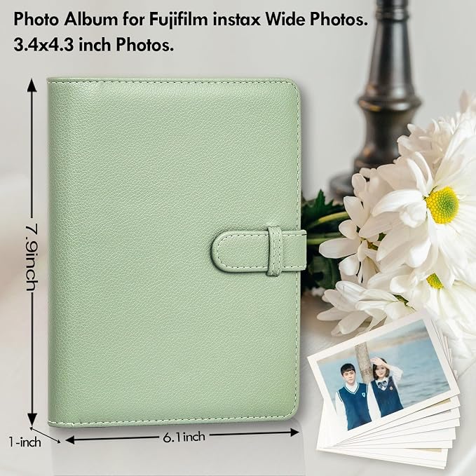 Rieibi Photo Album for Fujifilm Instax Wide210/Wide300/Wide400 Camera, 3.4x4.3 Inch Wide Film 80 Pockets PU Leather Photo Frame for Instax Wide 400 Album, Album for Instax Wide series - Image 2