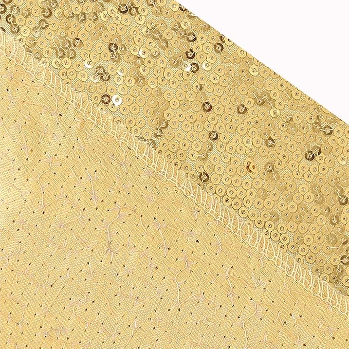 SquarePie 5x7ft Gold Sequin Backdrop, High Density Non-Transparent Glitter Curtain for Photography, Birthday, Wedding Party Decorations, Thick Solid Background with 4" Rod Pocket, 1 Panel - Image 9