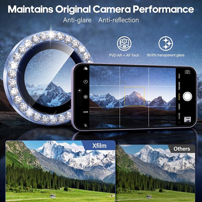 for iPhone 17 Camera Lens Protector Cover Bling Diamond, Blue | Individual Metal, 9H Hardness, Scratch Resistant, Shockproof, Drop Protection, Case Friendly, Stylish Accessories - Image 4