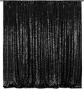 Poise3EHome 8FT x 8FT Black Sequin Backdrop Curtain Photography for Birthday Party Baby Shower Wedding Thanksgiving Holiday Festival Decor by Poise3EHome