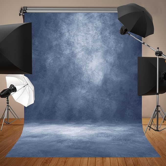 Abstract Photography Backdrop for Photoshoot 8x10ft,Blue,No Stand | Professional,Polyester Fabric,Roller Pocket on Top,Vintage Portrait Photo Props Booth Background,Photoshoot Studio - Image 5