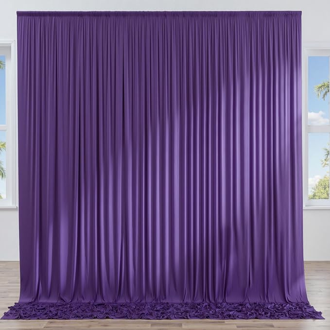 10x8 ft Wrinkle Free Purple Backdrop Curtains for Parties, Tihck Fabric Backdrop Drapes for Mermaid Birthday Wedding Photography Background Baby Shower Home Decor - Image 5