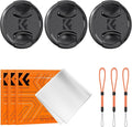 K&F CONCEPT 95mm Lens Cap, 9-in-1 Center Pinch Lens Cover + Anti-Loss | Keeper Leash + Microfiber Cleaning Cloth Kits Compatible with Nikon, Canon, Sony, Fujifilm Camera Lenses by KFCONCEPT
