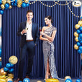 10x10 Navy Blue Backdrop Curtain for Parties Wrinkle Free Photo Curtains Backdrop Drapes Fabric Decoration for Wedding Birthday Party Baby Shower 5ft x 10ft,2 Panels by Tao-GePartyDecorations