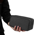 E-Tree Makeup Bag,Medium Travel Make up Pouch for Purse,Zipper Cosmetic Brush Skin Care Case for Women Man,Toiletry Bags,Tech Electronic Organizer,Small Canvas Storage for Personal Items,Black by E-Tree