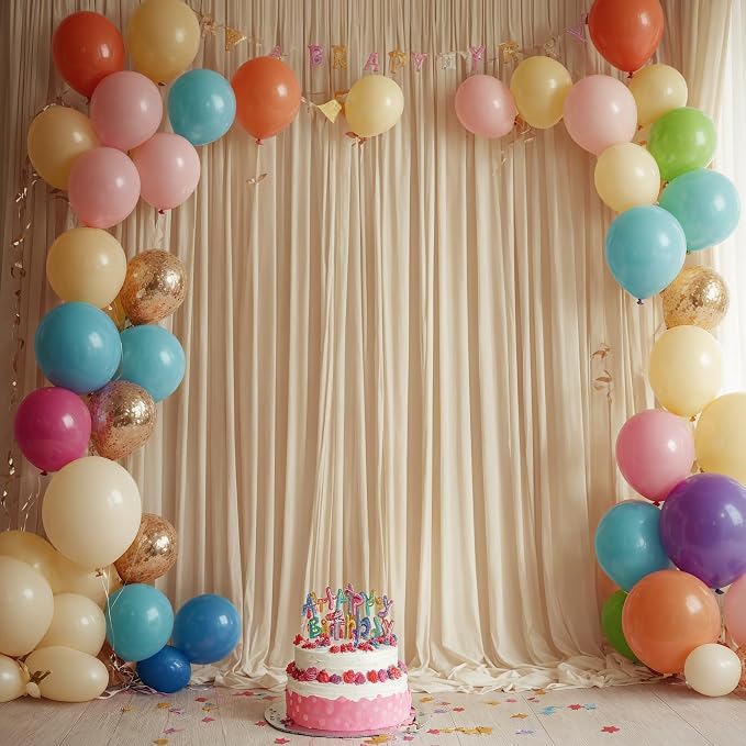 50ftx10ft Wrinkle Free Champagne Backdrop Curtains for Parties, 10 Panels 5x10ft Thick Polyester Backdrop Drapse for Weddings Birthday Photography Background Curtains - Image 5