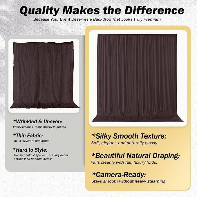 50x12 ft Brown Backdrop Curtains for Weddings, Birthdays and Photos - Image 4