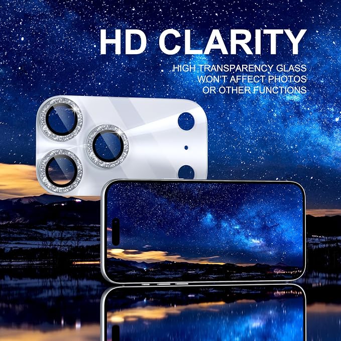 Choiche for iPhone 17 Pro Camera Lens Protector, Light-Silver | Bling Metal Camera Cover with 9H Tempered Glass Lens Screen Protector Accessories, Strong Adsorption, Case-Friendly, 6.3-inch - Image 6