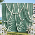 20ftx10ft Wrinkle Free Sage Green Backdrop Curtains for Parties, 4 Panels 5x10ft Silky Polyester Photo Backdrop Drapes Back Drop Cloth Drapery for Wedding Birthday Photography Background by CO-AVE