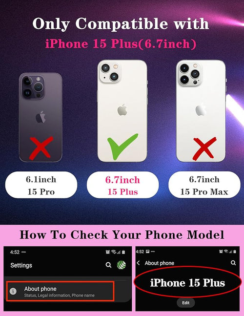 (2in1 for iPhone 15 Plus Case Sun and Moon Women Cute Cover Girly Stars Cool Space Unique Esthetic Design with Slide Camera Cover Protective Stand Holder for iPhone 15 Plus Phone Case 6.7'' - Image 2