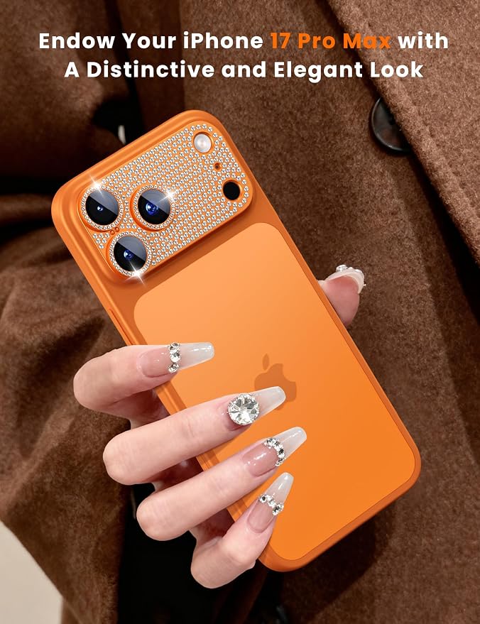 Hoerrye for iPhone 17 Pro Max Camera Lens Protector - Bling Diamond | Military Grade Protection, Keep Lens Original Design, 9H Tempered Glass Camera Cover Screen Protector - Image 3