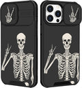 (2in1 for iPhone 11 Pro Max Case Skull Skeleton for Women Cute Gothic Phone Cover Horror Design with Slide Camera Cover Protective Funny Spooky Boys Black Cases for 11 ProMax 6.5'' by Goocrux
