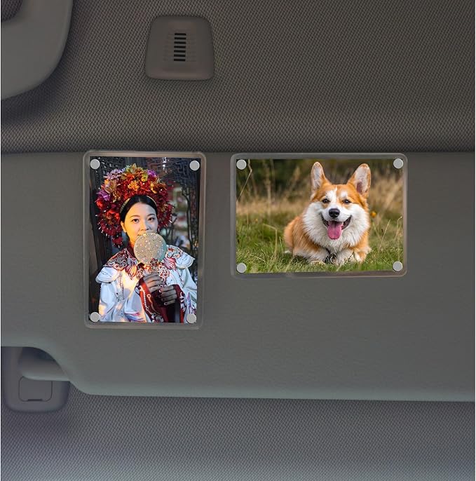 XMALL 2Pcs Car Picture Holder, Suitable for car Visor, Universal for Any Vehicle Model, Show Personal or Family Photos, Great Gift for Drivers, Car Accessories, Polaroid Photo Frame, 4.7"X3.1" - Image 3