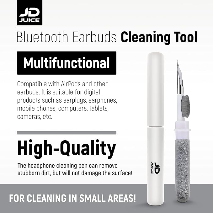 4 Pack - Earbuds Cleaning Kit Earbud Cleaning Kit - Phone Cleaning Kit in-Ear Headphones Cleaning Pen Tool, Portable 3-in-1 Laptop Cleaning Kit Electronic Cleaner with a Sponge, Metal Pen Tip - Image 5