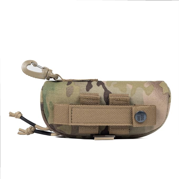 ONETIGRIS Hard Shell Sunglasses Case MOLLE Tactical Eyeglasses Pouch | Fits Most Regular Glasses, 1000D Nylon Glasses Case, Shockproof & Crush-Proof PP Liner, Inner Pocket, Two Way Zipper - Image 2