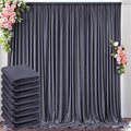 40 ft x 10 ft Wrinkle Free Charcoal Backdrop Curtain for Parties, Dark Grey Polyester Photo Backdrop Drapes for Baby Shower Wedding Engagement Birthday Party Backdrop Stand, 8 Panels 5ft x 10ft by Outpain