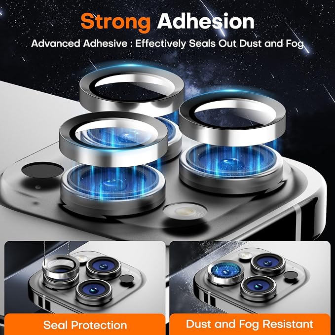 Camera Lens Protector for iPhone 15 Pro Max/15 Pro- White Titanium | 9H Tempered Glass, Metal Individual Camera Cover, Accessories, Anti-drop, Case Friendly, HD Clear, Anti-Scratch - Image 4