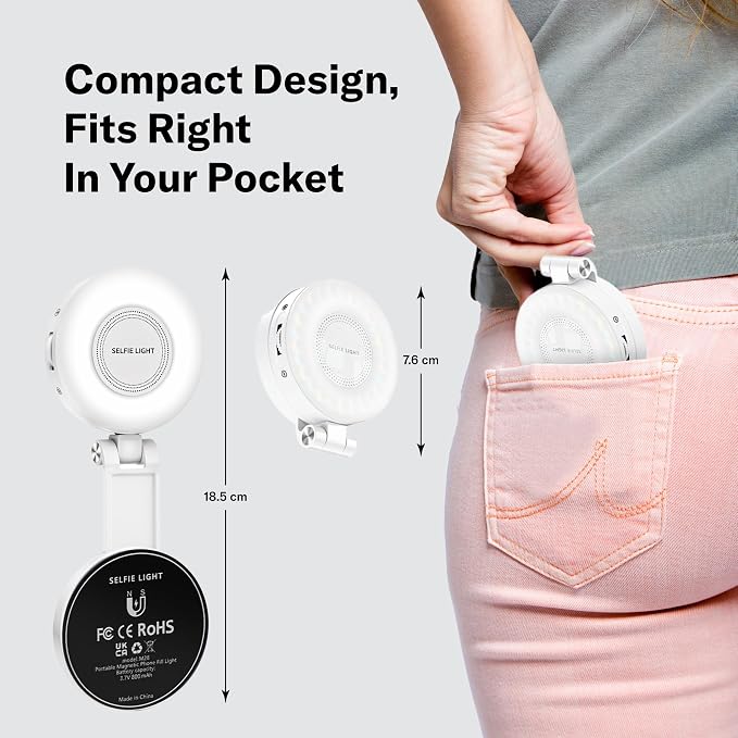 Selfie Light Magnetic - Cell Phone Ring Lights Mirror Cell Phone Attachment - Image 7