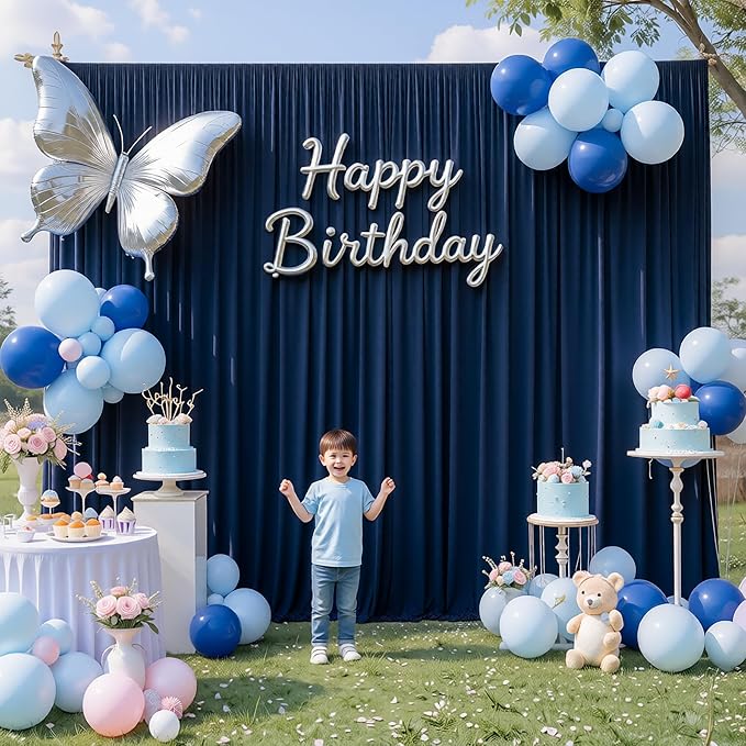 20ftx10ft Navy Blue Backdrop Curtains for Parties, Wrinkle Free Navy Photo Curtains Backdrop Drapes 4 Panels Back Drop Cloth Drapery for Wedding Birthday Photography Background - Image 8