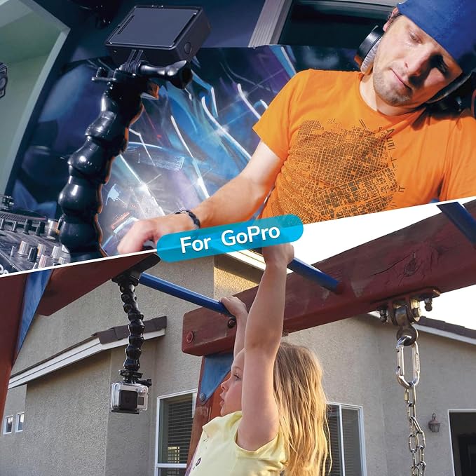 Camera Clamp Clip Mount Jaws Flex Gooseneck Accessories for GoPro | for Go Pro Hero 13 12 11 10 9 8 7 6 5 4 Session 3+ 3 2 1 Mission Max DJI Osmo AKASO Action Cameras - Image 7