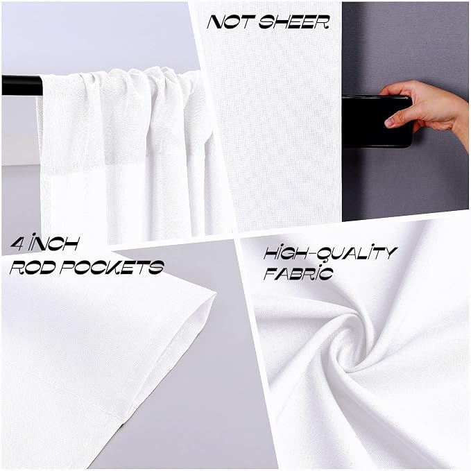 Joydeco White Backdrop Curtain for Parties, Wrinkle Free White Curtains Photo Backdrop for Wedding Decor, Birthday Party Graduation Baby Shower Photography(5ft x 8ft, 2 Panels) - Image 6