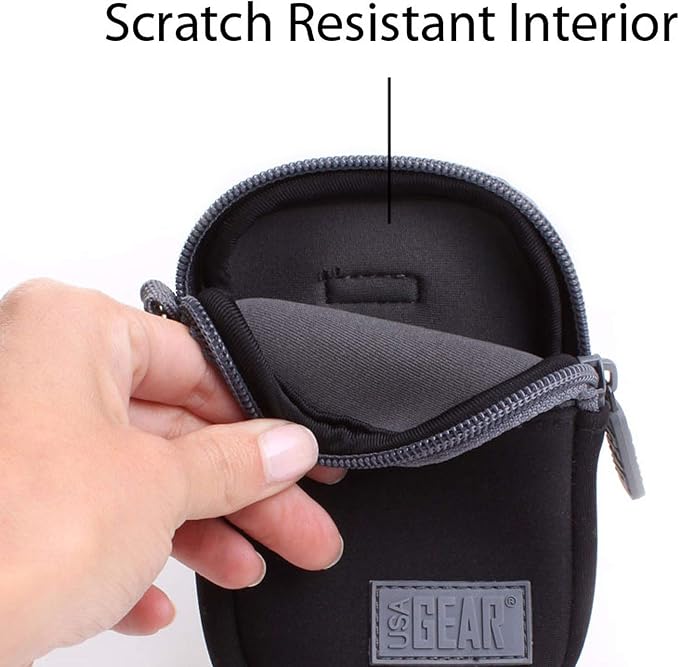 USA Gear Small Camera Pouch with Wrist Strap, Belt Loop - Small Digital Camera Case Fits Canon Powershot, Sony Cybershot, Nikon Coolpix, Kodak PIXPRO, G7 Mark iii - Fits 4.5 Inch Models - Image 4