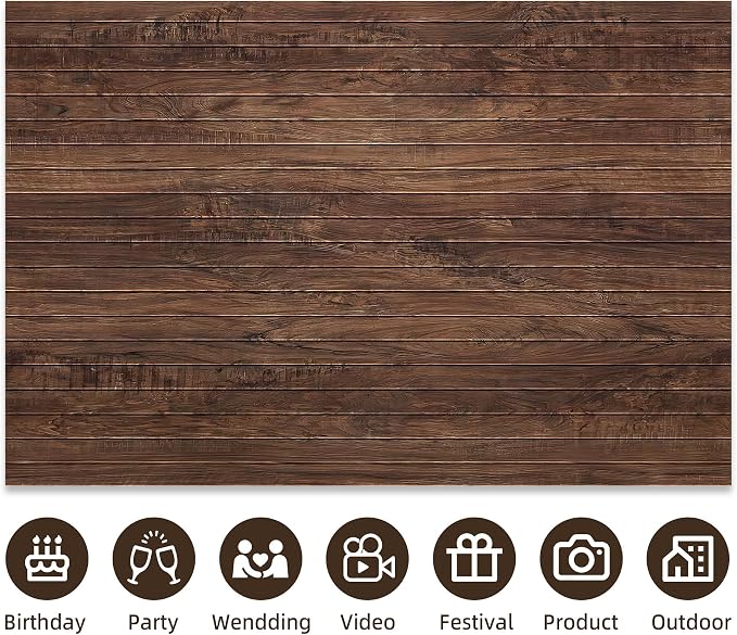 10x6.5 Ft Brown Wall Backdrop，Large Polyester Fabric Brown Wall Backdrop Photo Backdrops Background for Halloween Party Christmas Halloween Decoration Photo Booth Prop Banner - Image 5