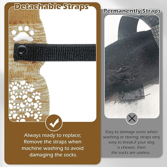 EXPAWLORER Anti Slip Dog Socks to Prevent Licking Paws, Dog Shoes for Hot Pavement, Dog Booties for Small Medium Large Senior Dogs, Traction Control Boots & Paw Protectors for Hardwood Floors - Image 6