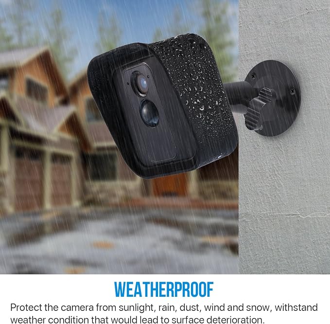 Frienda 360 Degree Adjustable Wall Mount Bracket and Silicone Protective Skin Compatible with Blink Xt Indoor Outdoor Security Camera(2,Black) - Image 2
