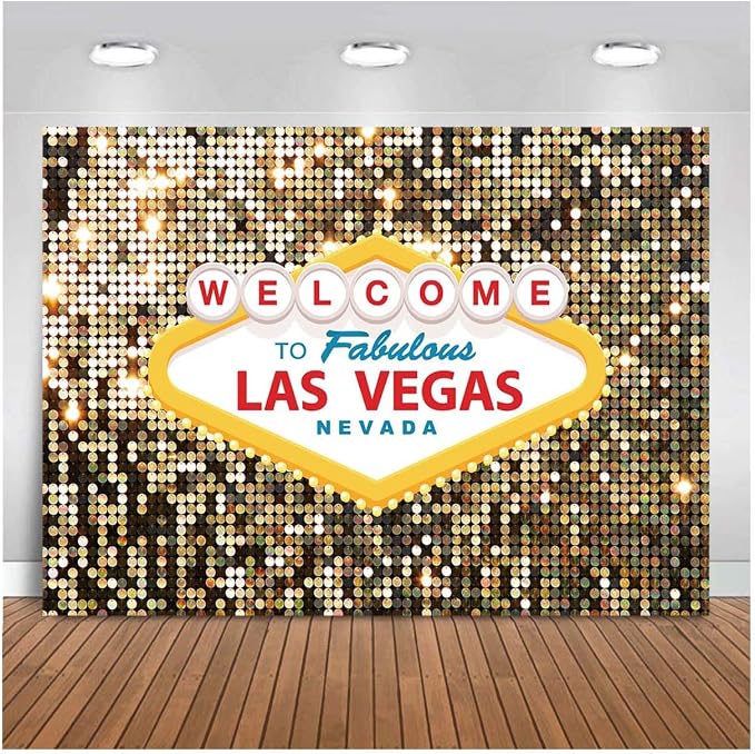 Welcome to Las Vegas Photo Background Fabulous Casino Poker Movie Themed Photography Backdrops 5x3ft Vintage Costume Dress-up Birthday Prom Ceremony Baby Shower Banner Supplies Props Vinyl - Image 3