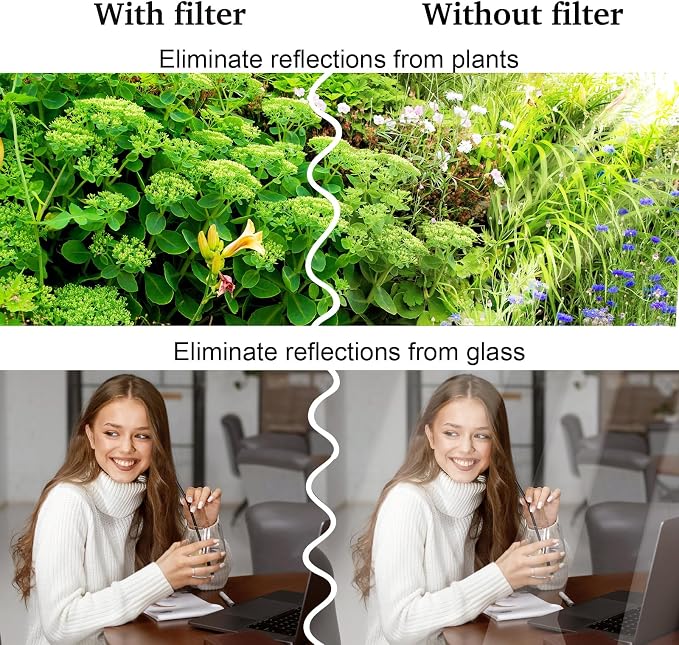 67mm Clip-On CPL Phone Camera Lens Filter, Polarizer Circular Filter, Ultra Slim Multi- Coated CPL Filter Compatible with iPhone 17/16/15/14/13 Samsung - Image 3