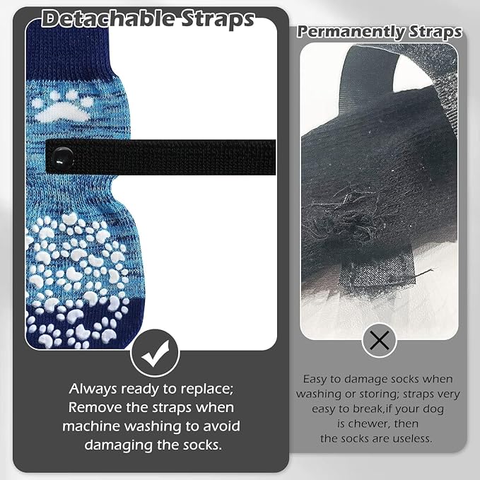 EXPAWLORER Anti Slip Dog Socks to Prevent Licking Paws, Dog Shoes for Hot Pavement, Dog Booties for Small Medium Large Senior Dogs, Traction Control Boots & Paw Protectors for Hardwood Floors - Image 4