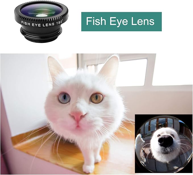 Ailun Phone Lens, 3 in 1 Clip on Fish Eye Lens+Wide Angle+Macro Lens | 180 Degree Fish Eye Lens, 0.65X Wide Angle, 10X Macro Lens, Universal HD Camera Lens kit, For Mobile Phone & Smartphone - Image 5