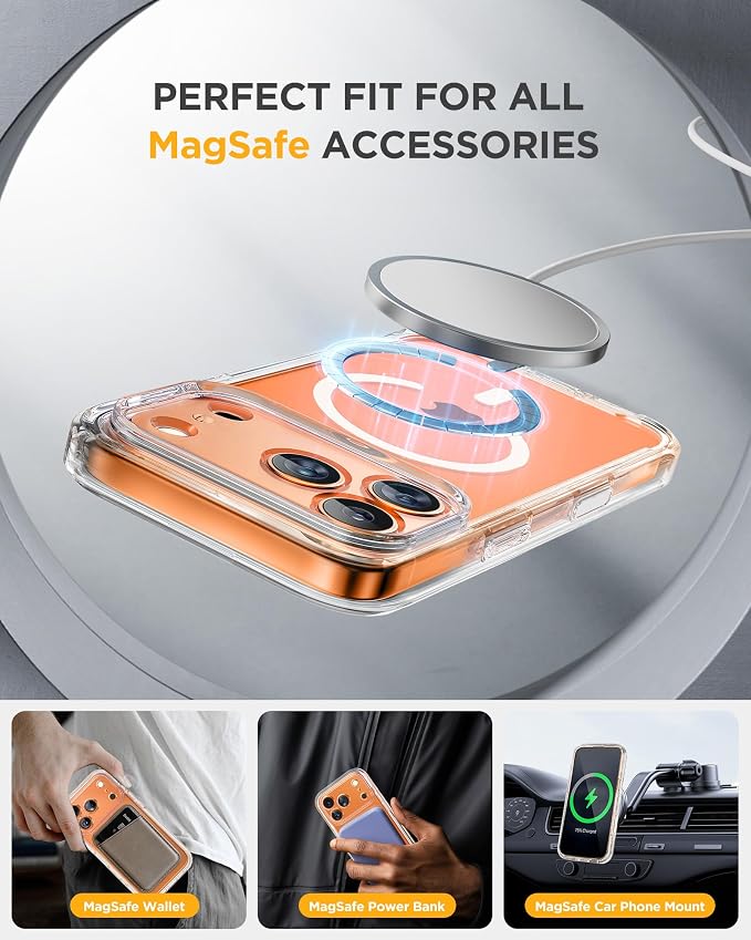 miracase for iPhone 17 Pro Privacy Series Case, Magsafe, Clear | Built-in Privacy Screen Protector | 360° Full Protection | Colored Bezel & Clear Back | Shock-Absorbent | 6,3 Inch - Image 6