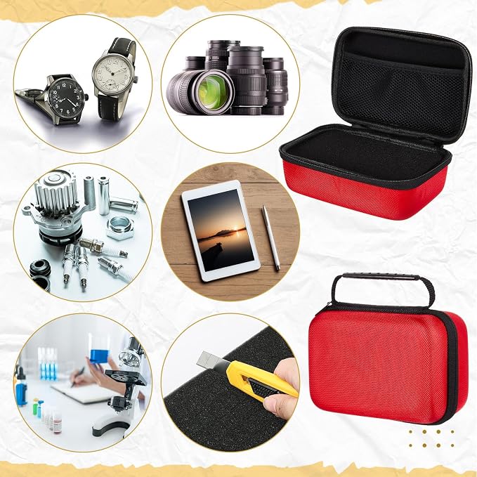 Relaxweex Hard Case with Foam, 7.1 X 4.7 X 3.1 Inch, Red | EVA Waterproof Shockproof Case, Customizable Foam for Camera Electronics Instruments, Digital Products, with Knife - Image 7
