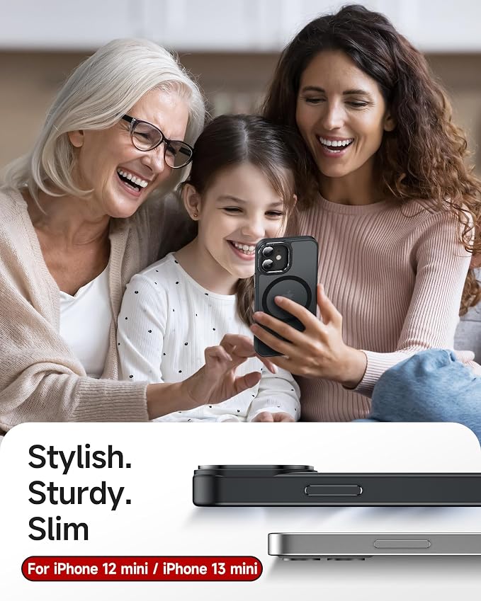 LeYi for iPhone-13 Mini Case/i Phone 12-Mini Cases for Magsafe, Black | with 12Mini 13Mini Screen Protector X2+ iphone12 Mini iphone13 Mini Camera Lens Cover X2 Magnetic Protective Hard mini12 - Image 6