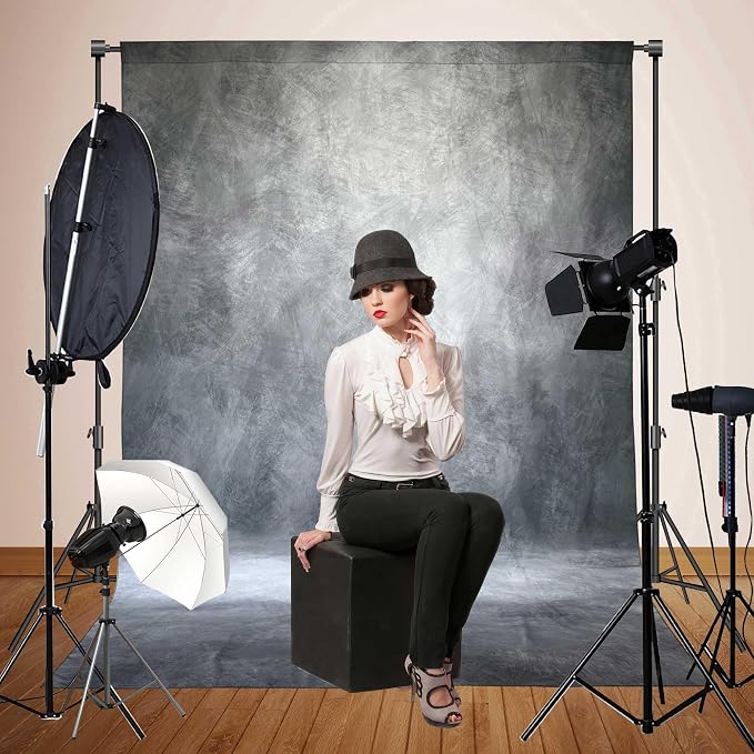 Abstract Photography Backdrop for Photoshoot 6x8ft,Grey,No Stand | Professional,Polyester Fabric,Roller Pocket on Top,Vintage Portrait Photo Props Booth Background,Photoshoot Studio - Image 5