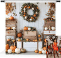Kate Fall Backdrops White Background Autumn Party Decorations Pumpkins Thanksgiving Festival Photo Backdrop, 10x10ft by KateBackdropforPhotography
