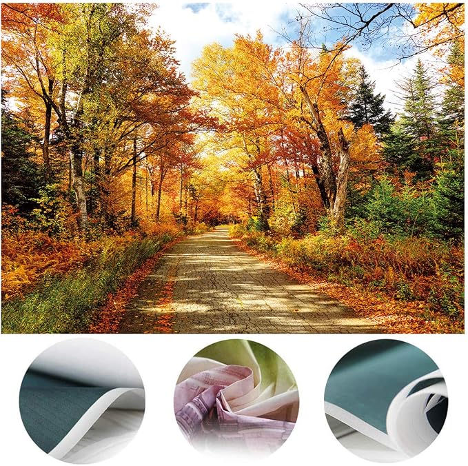 Fall Photography Backdrop Autumn Backdrop Fallen Leaves Real Natural Landscape Photography Background for Party Decoration Banner Baby Shower Studio Props 11631 (12x10FT) - Image 2