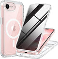 miracase for iPhone 17e & 16e Case with Built-in Private Screen Protector, [Magnetic with MagSafe] Full-Body Phone Cover Military Drop Proof 17 E/ 16 E Bumper 6.1 inch, Clear by Miracase