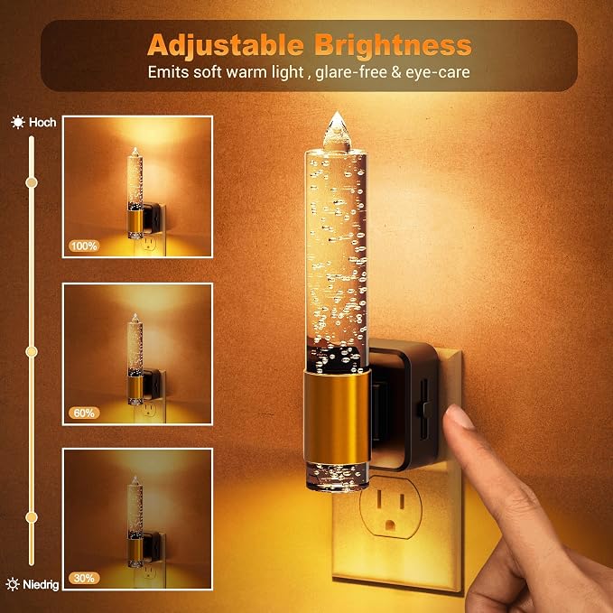 JandCase Night Light, Flameless Candle Night Lights Plug into Wall 2 Pack | Dusk to Dawn Sensor Aesthetic Automatic Nightlight, Amber Dimmable LED Nightlights, Decorative nite light for Adults Bathroom - Image 3