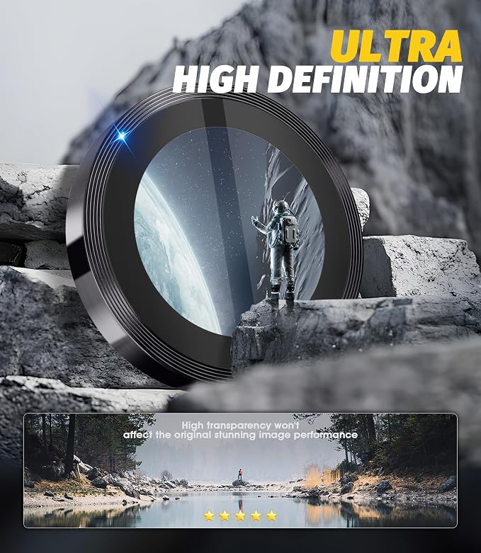 Orzero (2 Sets Camera Lens Protector for Samsung Galaxy Z Fold 8 Ultra, [EZ Install] [Case-Friendly] 9H Tempered Glass CD Pattern Lens Cover, Military-Grade Shockproof, HD Clarity Anti-Glare - Gray - Image 3
