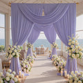 40ft x 10ft Wrinkle Free Lavender Backdrop Curtains for Parties, 8 Panels 5x10ft Polyester Purple Backdrop Drapes for Wedding Party Background Birthday Decoration by ENJOYYOURPARTY