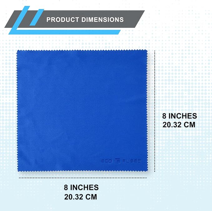 Eco-Fused Microfiber Cleaning Cloth - 8 x 8 Inch Microfiber Cloth - Pack of 5 Lens Cleaning Wipes - Cleaning Cloth for Glasses, Eyeglasses, Camera Lens & Phones - Image 2