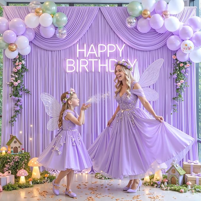 10 Panels Lavender Backdrop Curtains for Wedding Party Wrinkle Free Backdrops Curtain Drapes Fabric Decorations Photo Back Drop Cloth for Baby Shower Photography Stage Reception 50ft(W) x 12ft(H) - Image 9