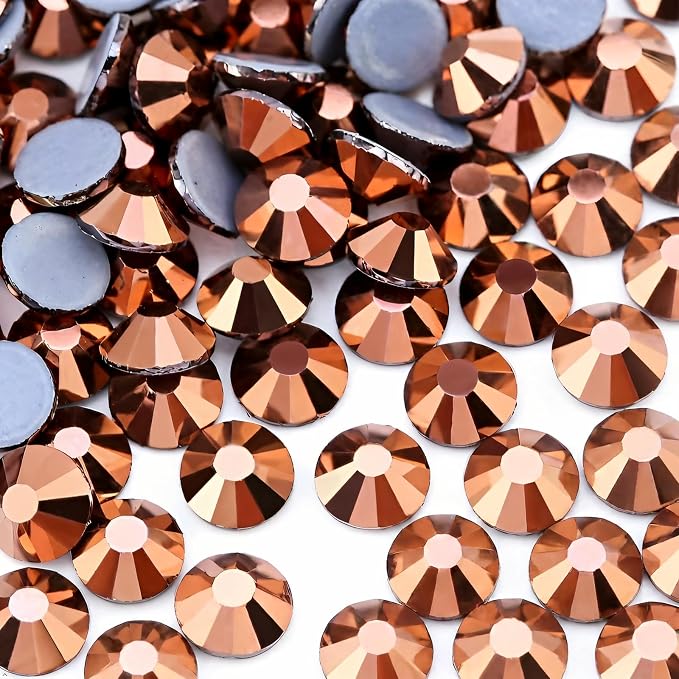 Jollin Hotfix Rhinestones Flatback Crystal Gems 7.2mm SS34, Rose Gold | 288pcs Hot Fix Crystals Glass Rhinestones for Bedazzling, Crafting, Clothes, Shoes & Accessories DIY Decoration by Jollin