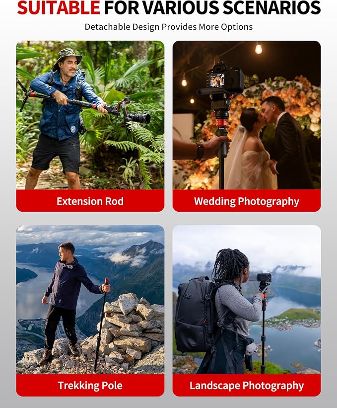 IFOOTAGE Cobra 3 Strike A150S Aluminum Camera Monopod 59" | Travel Monopod with Feet, 1/4" & 3/8" Quick Release Compatible with Sony Canon Nikon DSLR Camera, Payload 11lb - Image 8