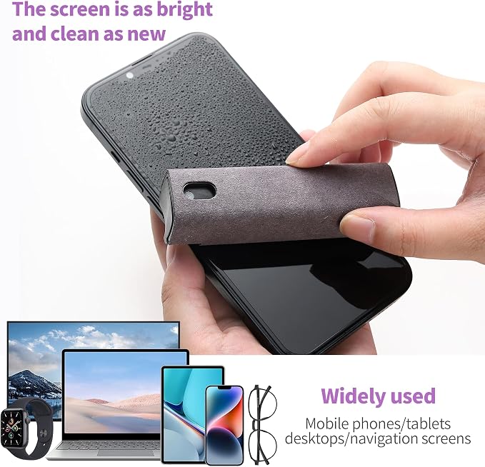 CUIUD Screen Cleaner Kit, Two in One Screen Cleaner Spray and Wipe, Touchscreen Mist Cleaner Spray Bottle for Phone/Laptop/Tablet/TV/Monitor/Car Screens(Grey) - Image 7