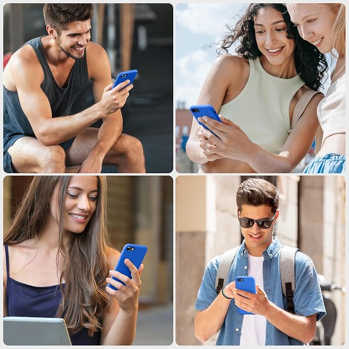 Miracase Silicone for iPhone SE 2022/SE 2020/7/8 Case,Mediterranean Blue | Ultra Slim Cover with Screen Protector, Soft Microfiber Lining, Multi-Color Premium Silicone Shockproof Phone Case - Image 6