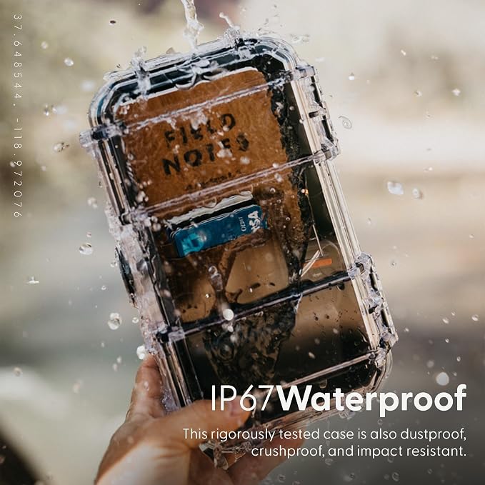 Evergreen 56 Clear Waterproof Dry Box Protective Case Colored Rubber Insert - Travel Safe/MilSpec/USA Made - Tackle Organization of Cameras, Phones, Camping, Fishing, Travel, Water Sports (Red) - Image 4